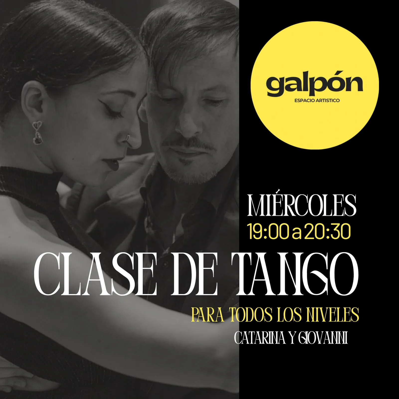 Clases de Tango Argentino — Catarina Coelho y Giovanni Corral (El Galpón)