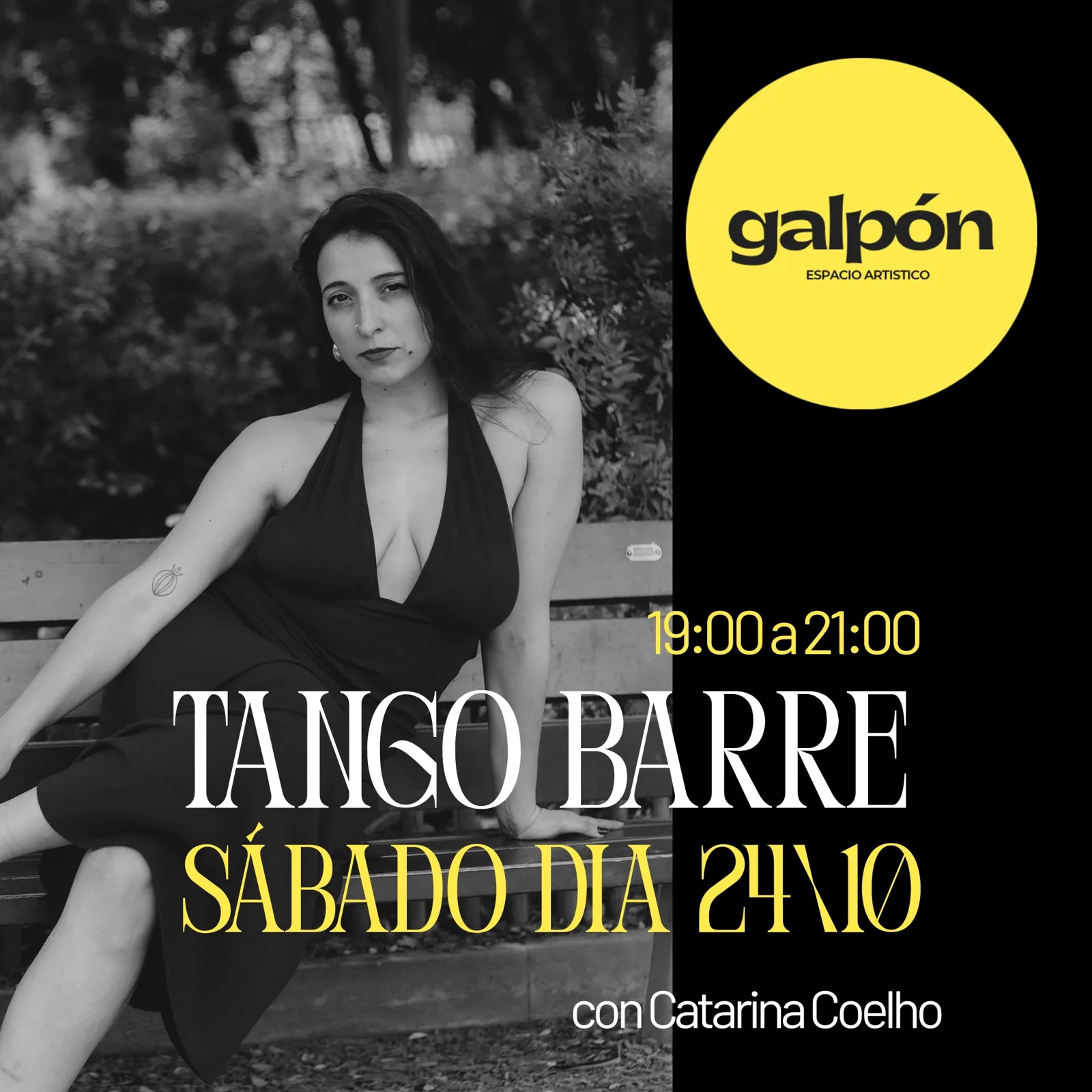 Tango Barre con Catarina Coelho — sábado 24 de octubre (El Galpón)