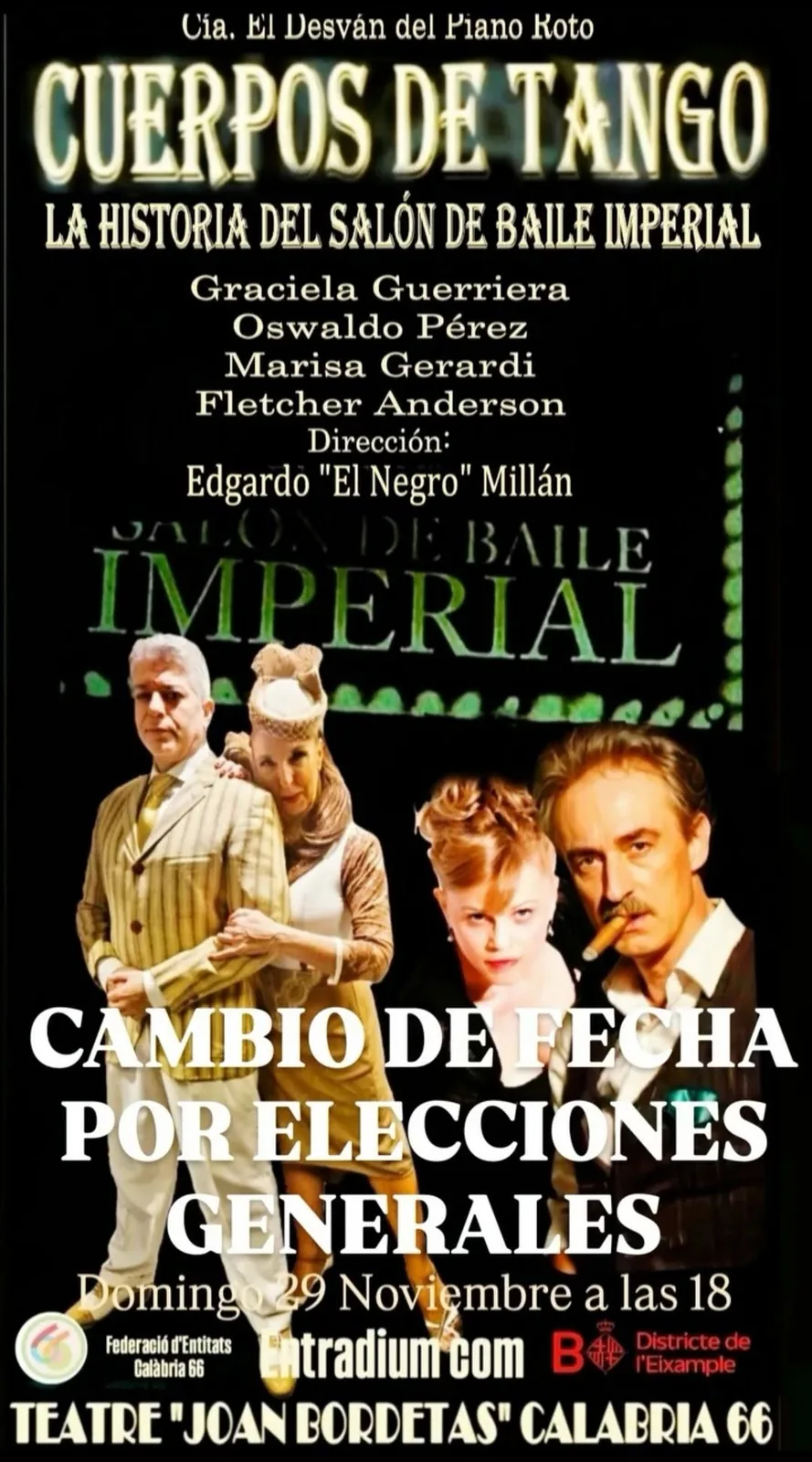 Flyer de Cuerpos de Tango: la historia del Salón de Baile Imperial