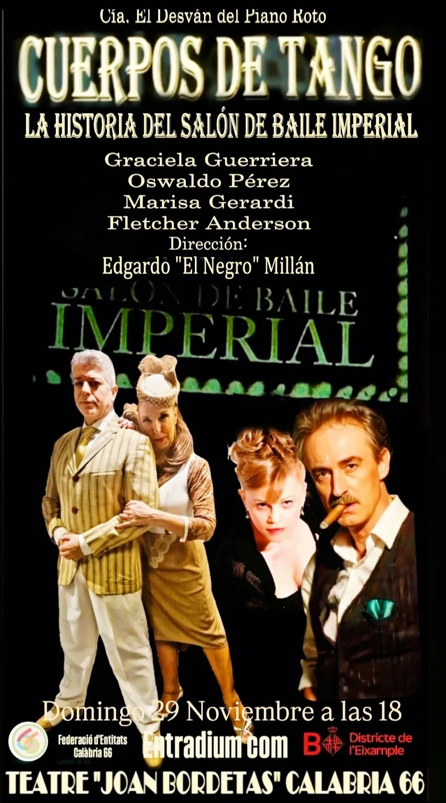 Flyer de Cuerpos de Tango: la historia del Salón de Baile Imperial