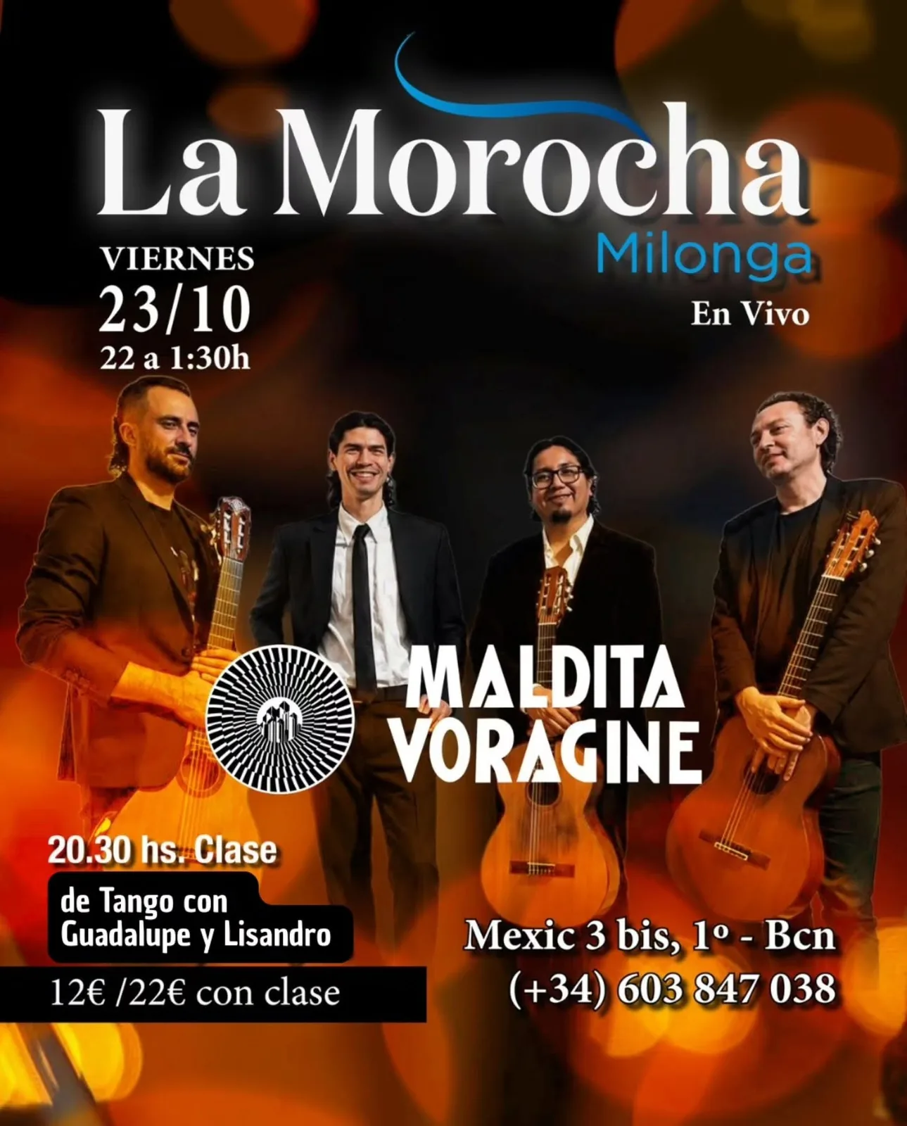 Flyer de La Morocha en vivo: Maldita Vorágine