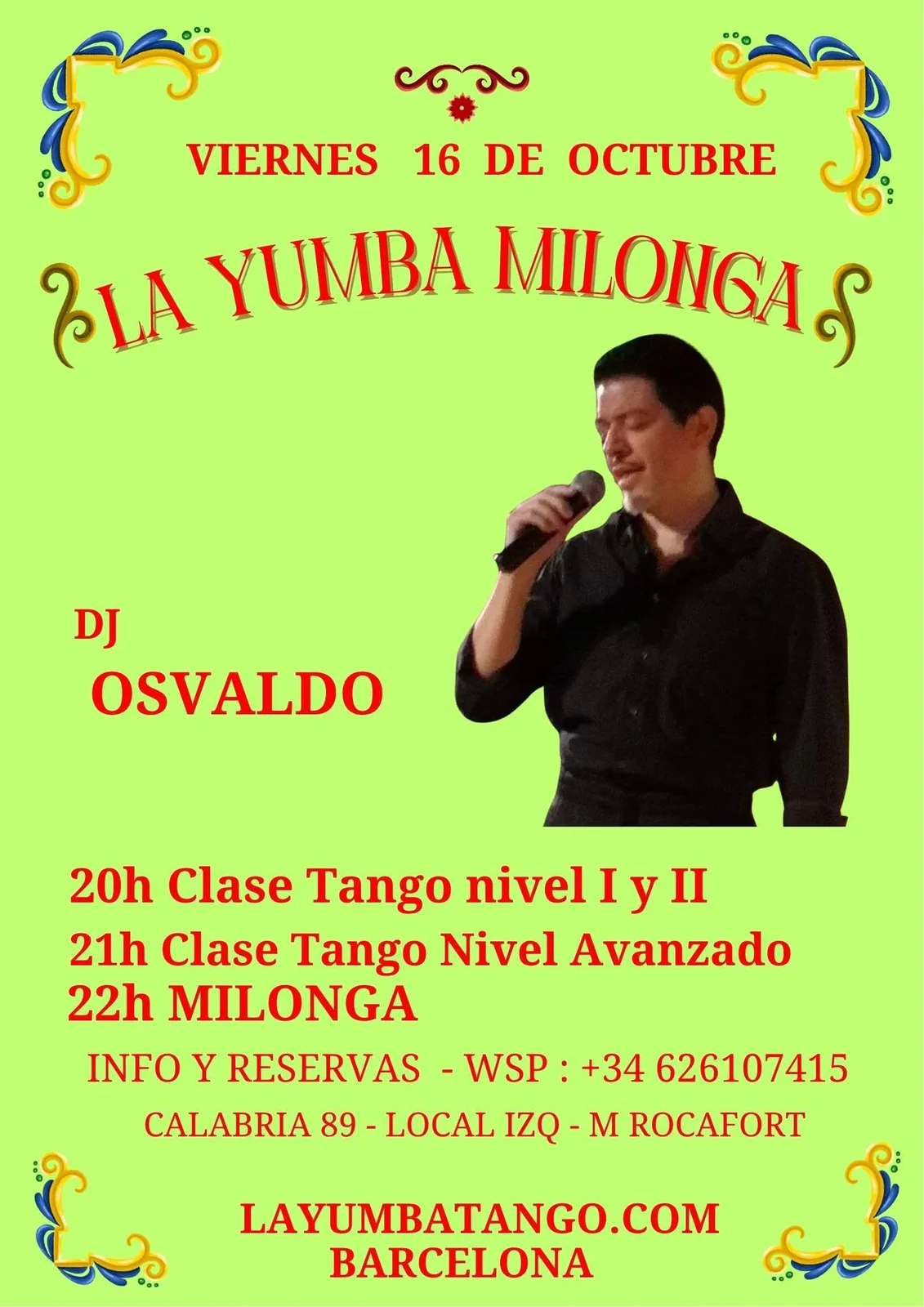 Flyer de Milonga La Yumba