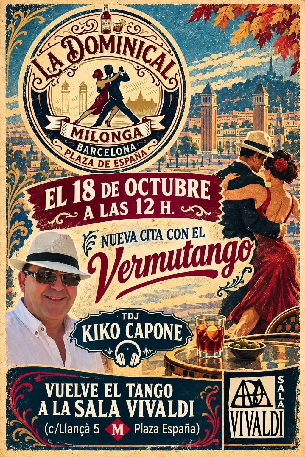 Flyer de La Dominical — 18 de octubre (regreso, vermut tanguero de otoño)