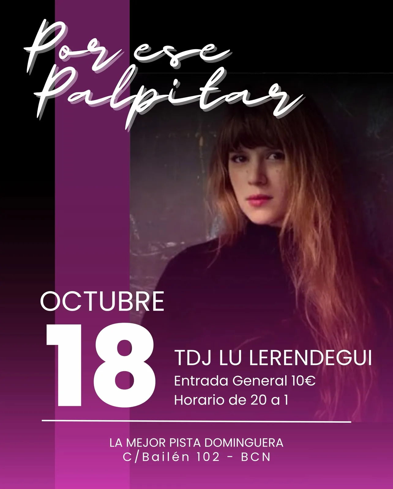 Flyer de Milonga Por ese Palpitar