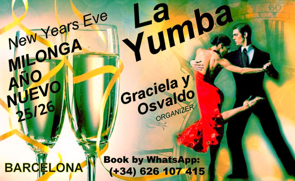 Cena noche vieja + MILONGA AÑO NUEVO - Miercoles 31/dic 21hs - NEW YEARS EVE TANGO