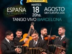 Quinteto Galván en concierto — bandoneones, violín y guitarra de tango en Barcelona